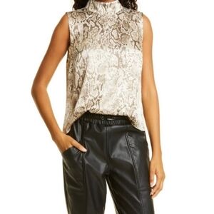 Rails NWT Women's Yolie Top Desert Snake Print Sleeveless Top Ivory Size L